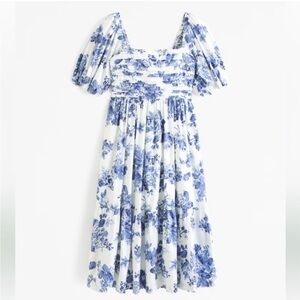 Abercrombie & Fitch Blue Floral Midi Dress